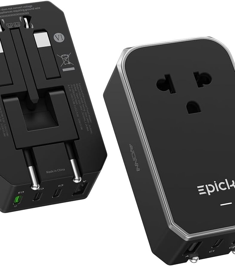 EPICKA Air 40W Universal Travel Adapter PD&QC with 1AC/3USB-C/1USB-A