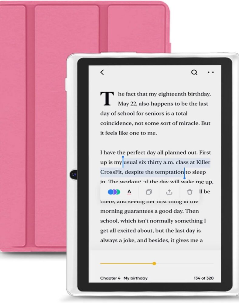 HNVHNV Android Tablet 7 Inch Tablet, E-Reader, 6GB RAM 32GB ROM 1TB Expansion, Quad-core Processor, Dual Camera, WiFi, Bluetooth, Parental Control (Pink)