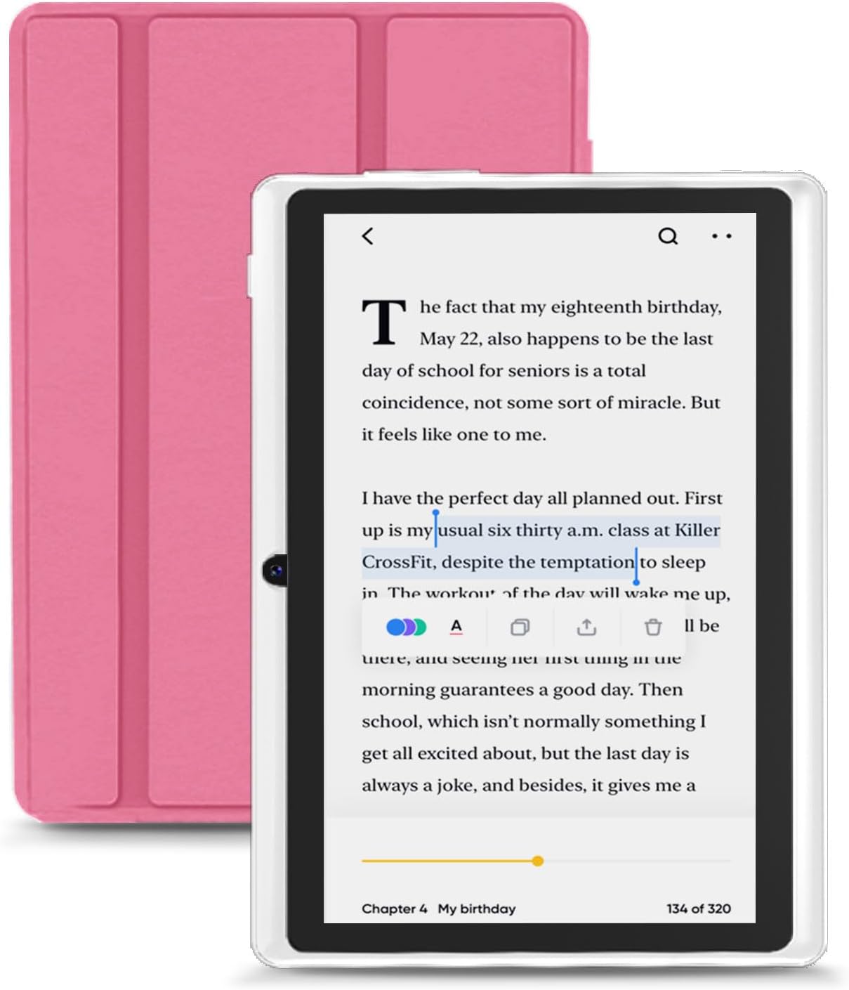 HNVHNV Android Tablet 7 Inch Tablet, E-Reader, 6GB RAM 32GB ROM 1TB Expansion, Quad-core Processor, Dual Camera, WiFi, Bluetooth, Parental Control (Pink)