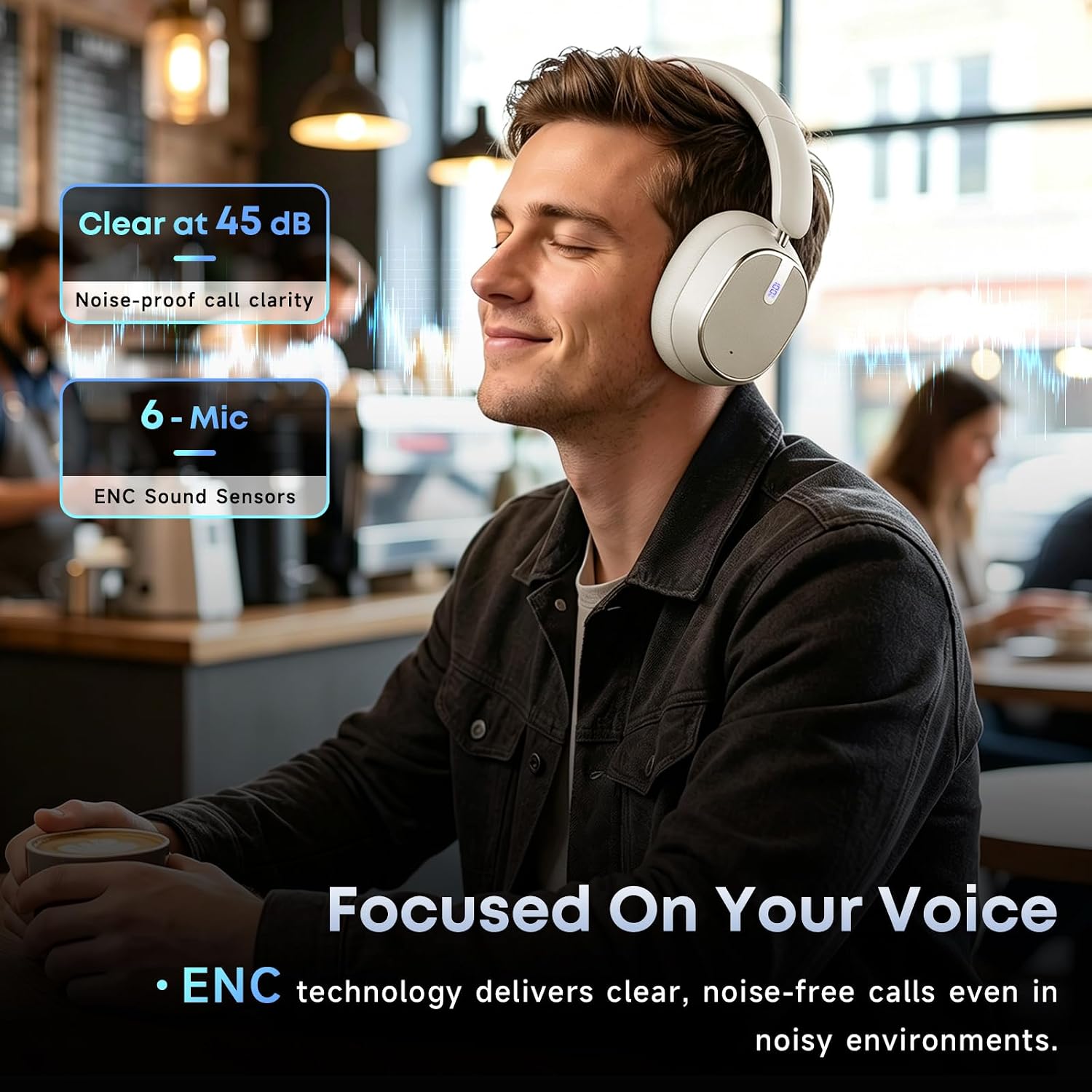 Hybrid Active Noise Cancelling Bluetooth Headphones Wireless Headphones - Image 3