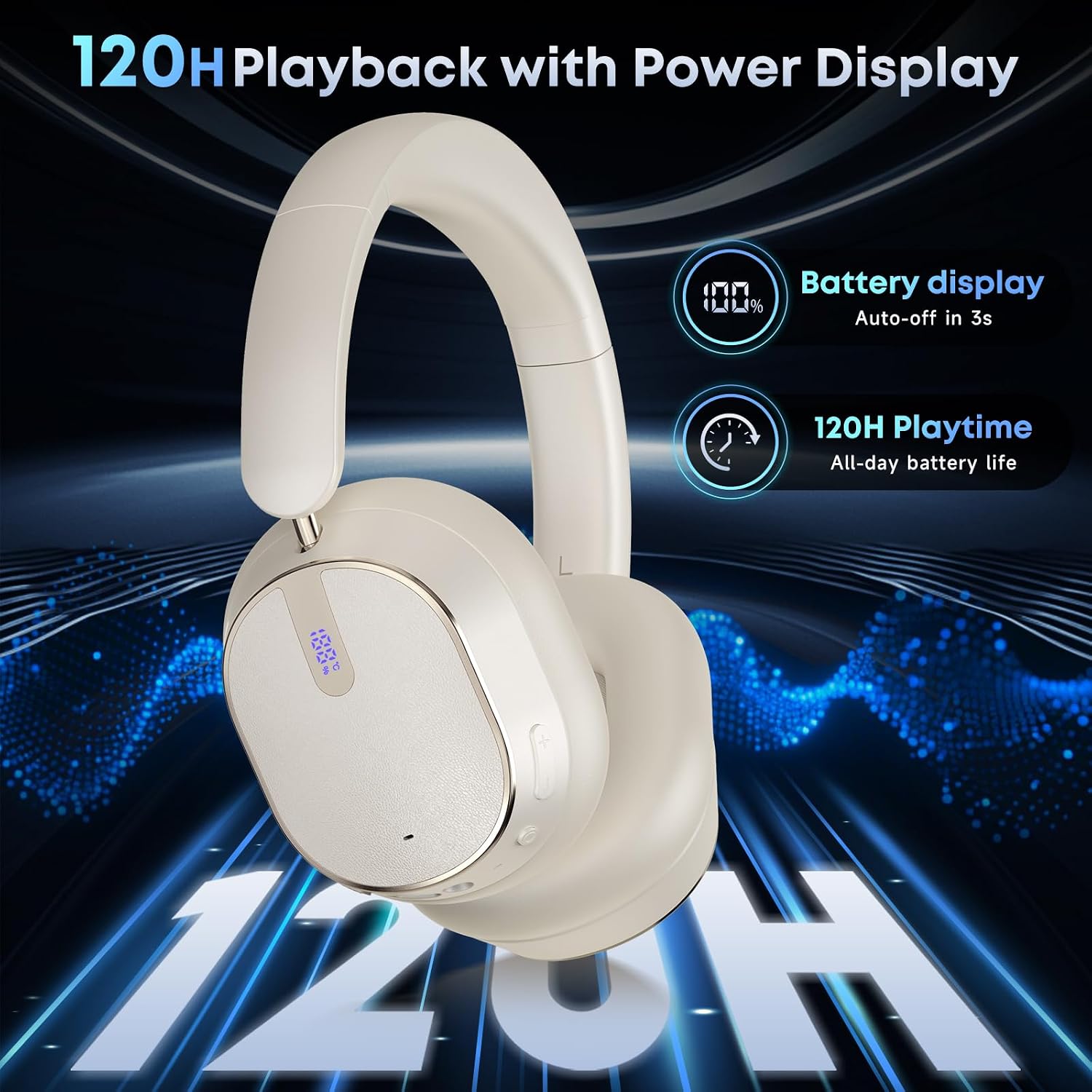 Hybrid Active Noise Cancelling Bluetooth Headphones Wireless Headphones - Image 4