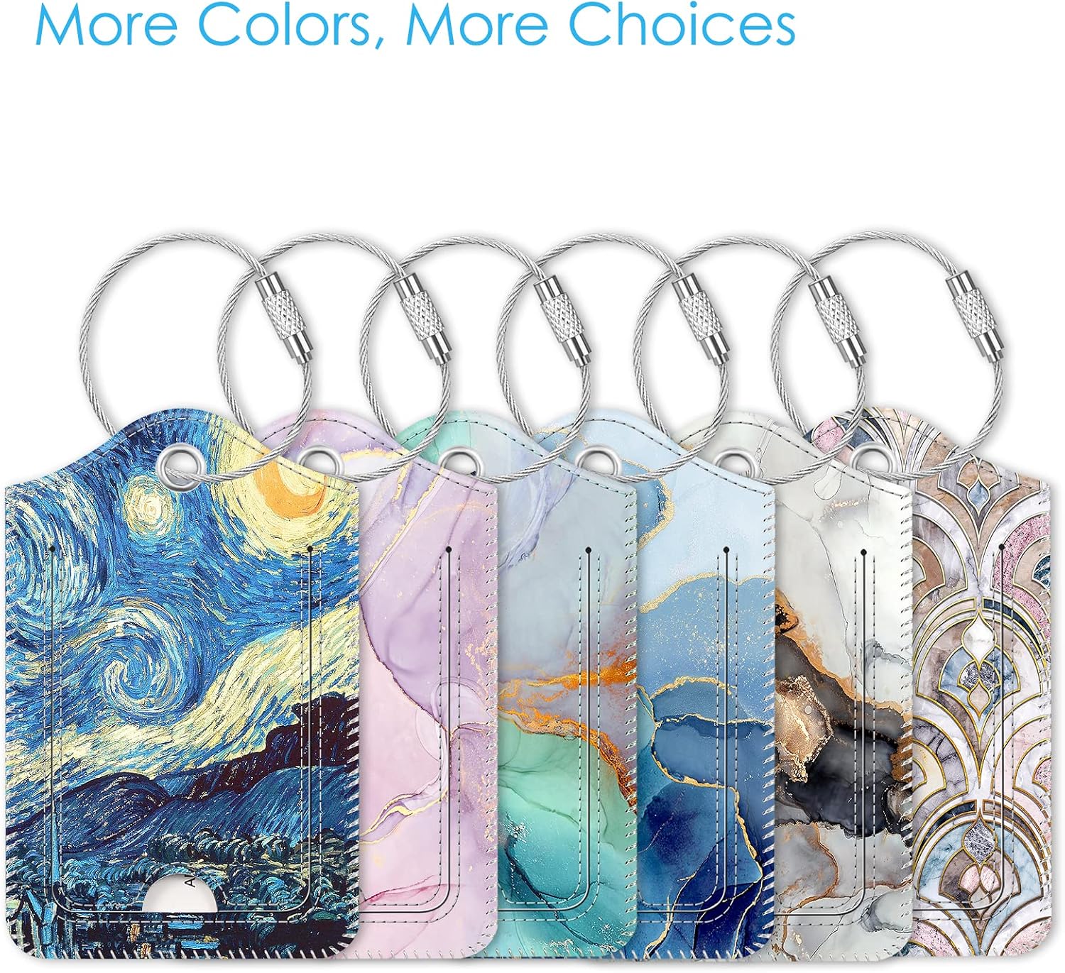Chelmon 2 Pack Cute PU Leather Luggage Tags for Suitcases,Travel Essentials - Image 6