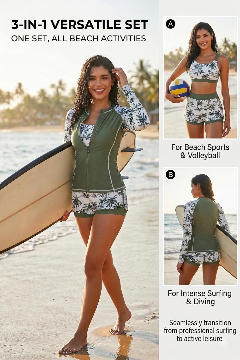 Arolina Plus Size Swimsuit for Women Two Piece Modest Tankini Full Coverage Tummy Control Bathing Suits with Shorts - Image 3