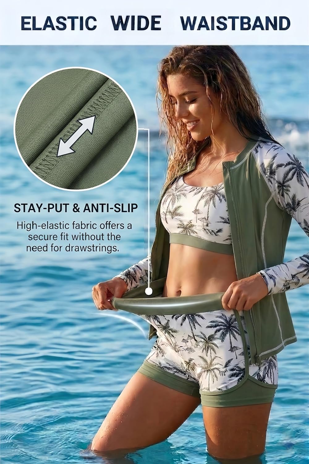 Arolina Plus Size Swimsuit for Women Two Piece Modest Tankini Full Coverage Tummy Control Bathing Suits with Shorts - Image 4